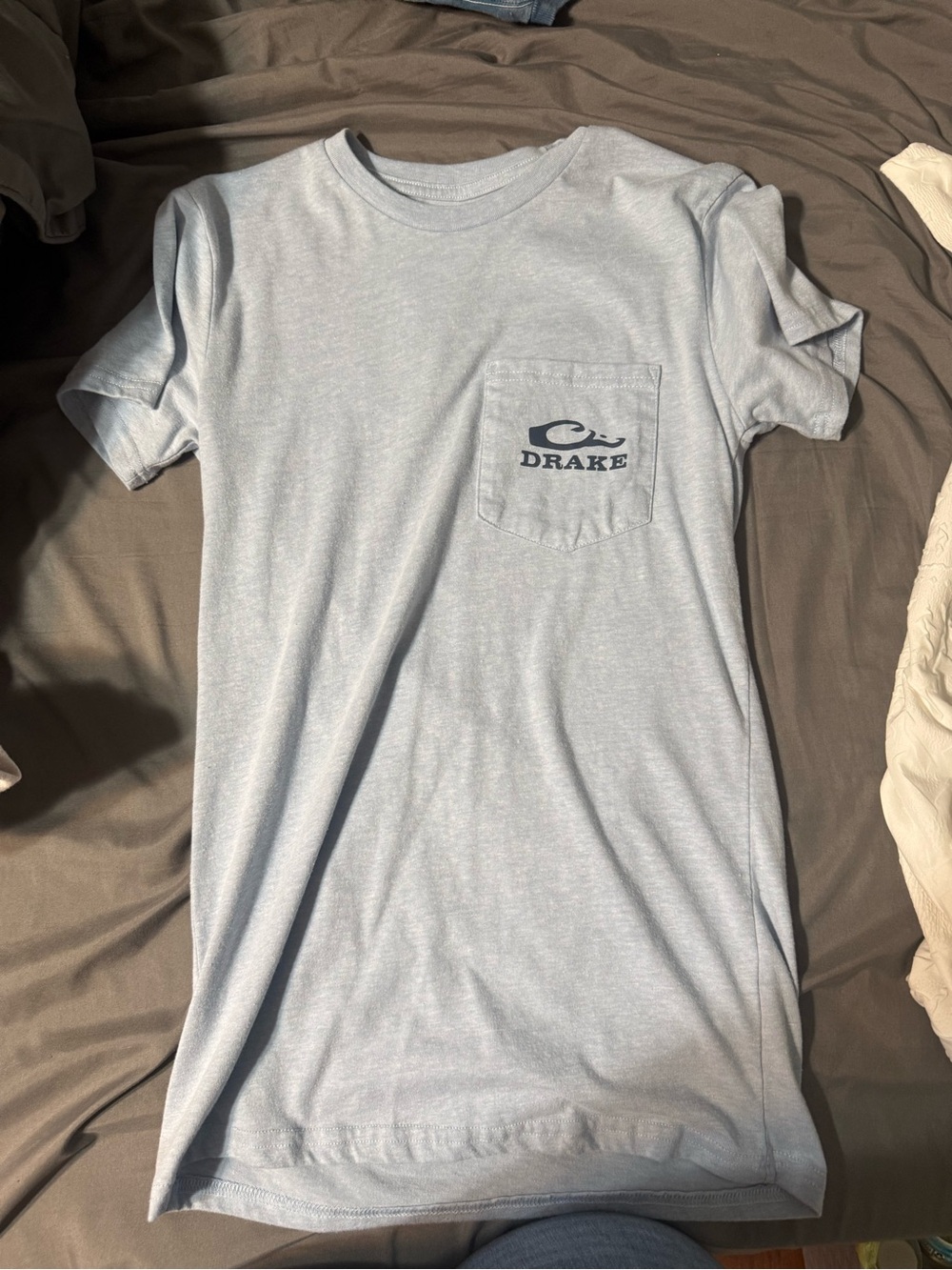 Drake Light Blue Pocket Tee with Logo